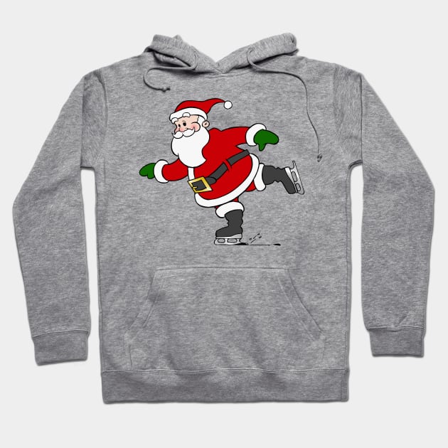 Skating Santa Claus Hoodie by Reading With Kids